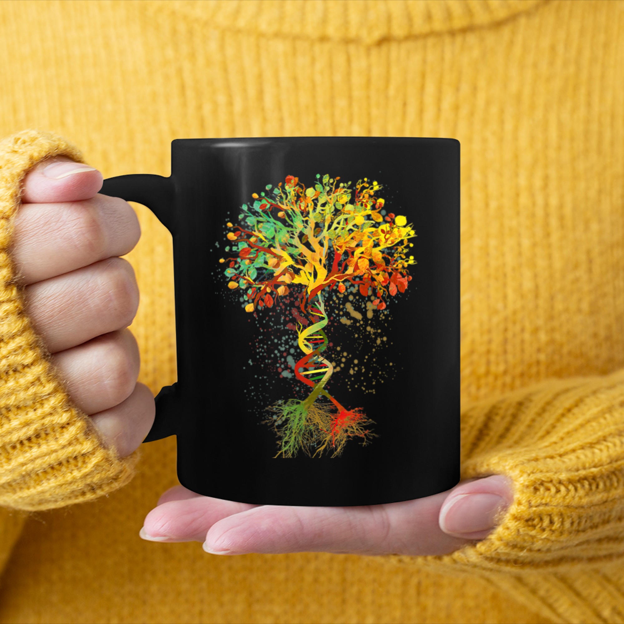 DNA Tree of Life Science Genetics Biology Environment Lover mug black