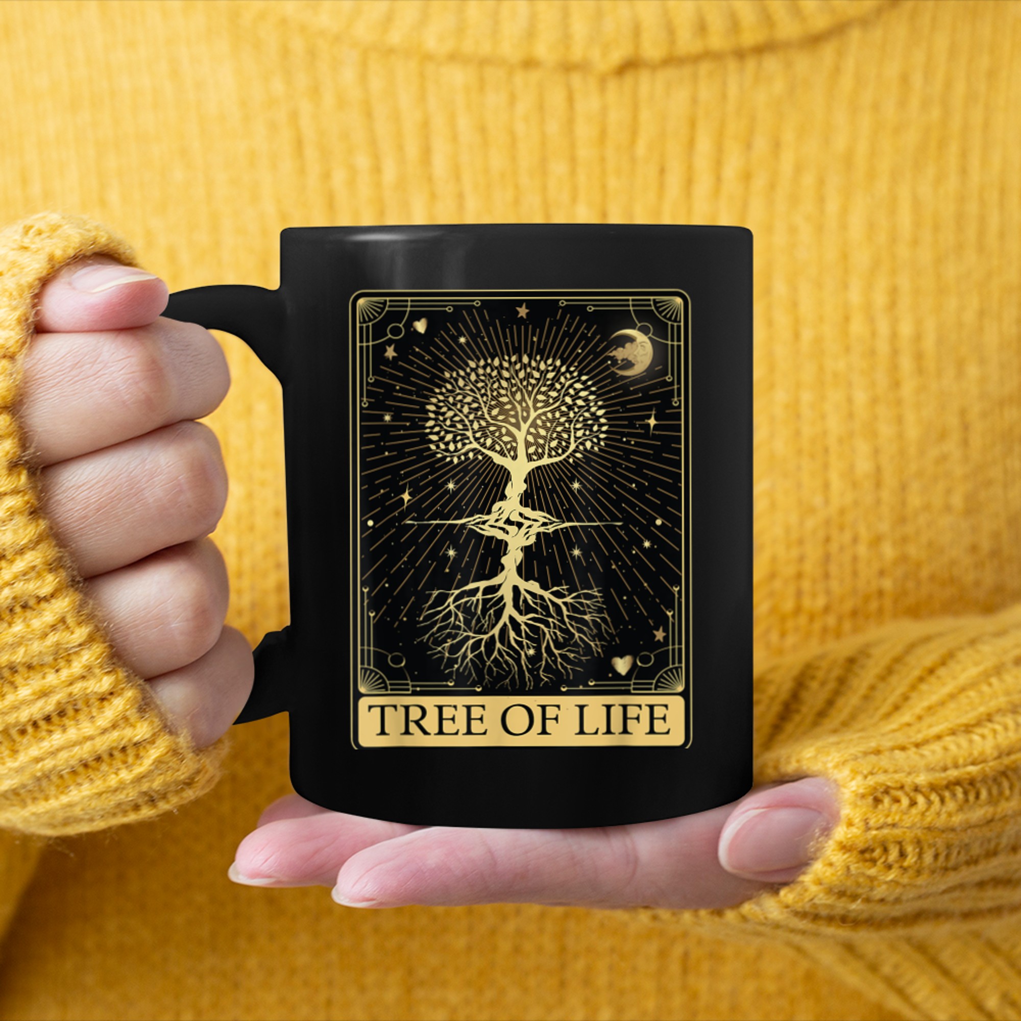 Envision Styles Spiritual Tarot Tree of Life Occult mug black