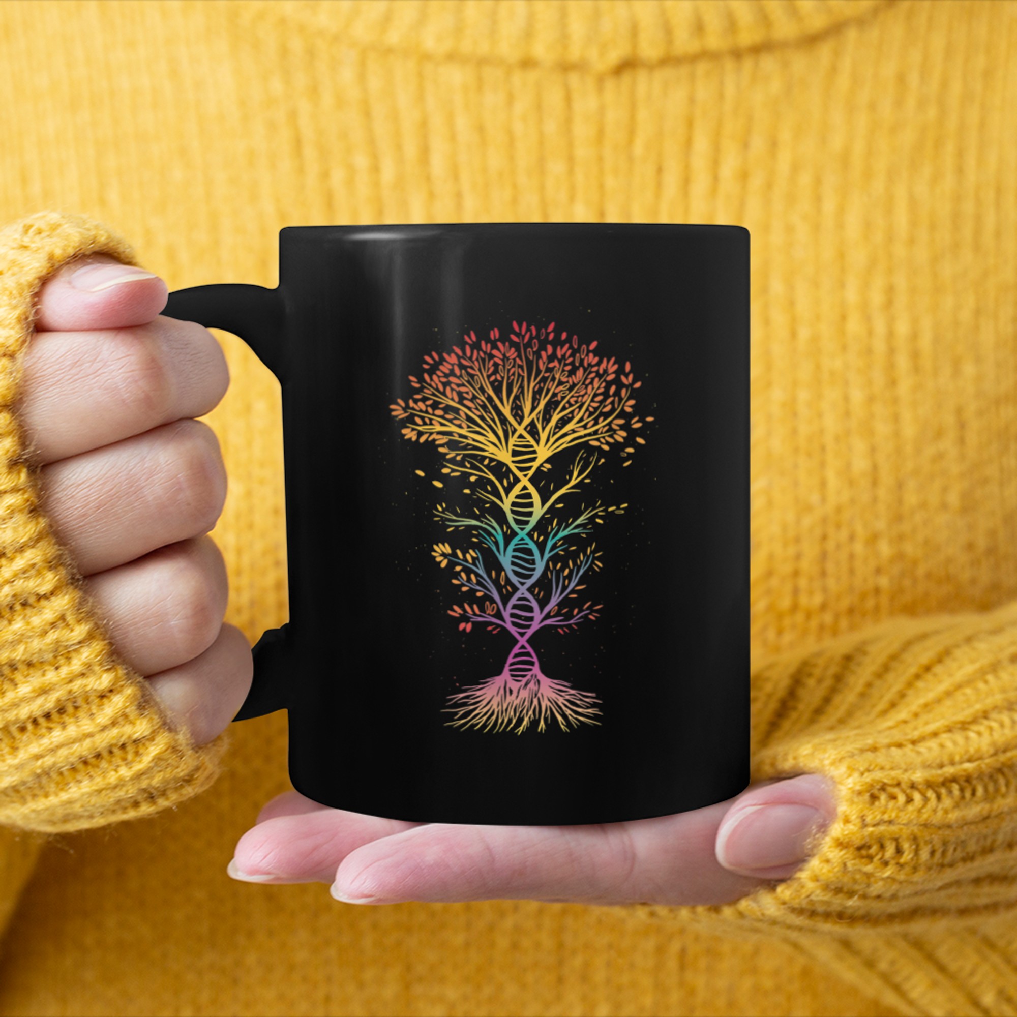 Funny DNA Tee Tree of Life Genetics Biology Teacher Science mug black