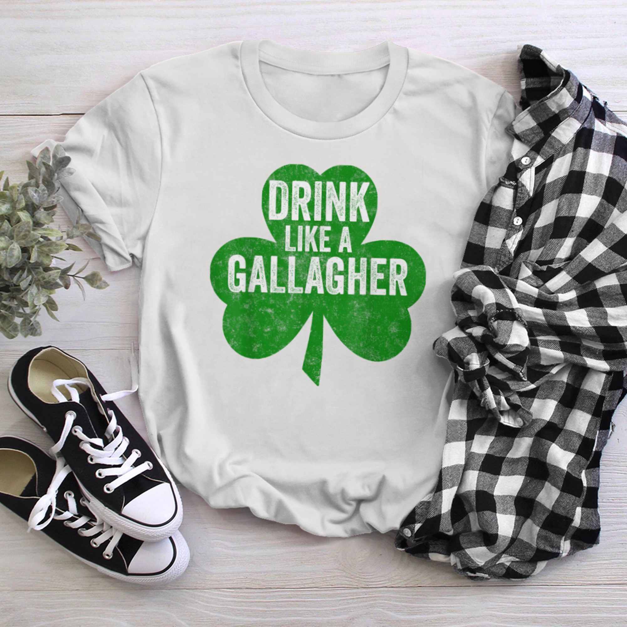 Funny Saint Patrick's Day Shirt Drink Like A Gallagher t-shirt White