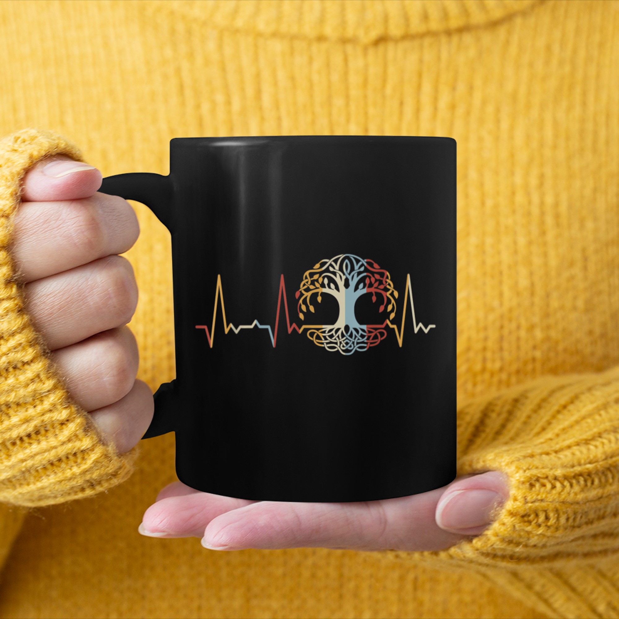 Heartbeat Tree Of Life (2) mug black