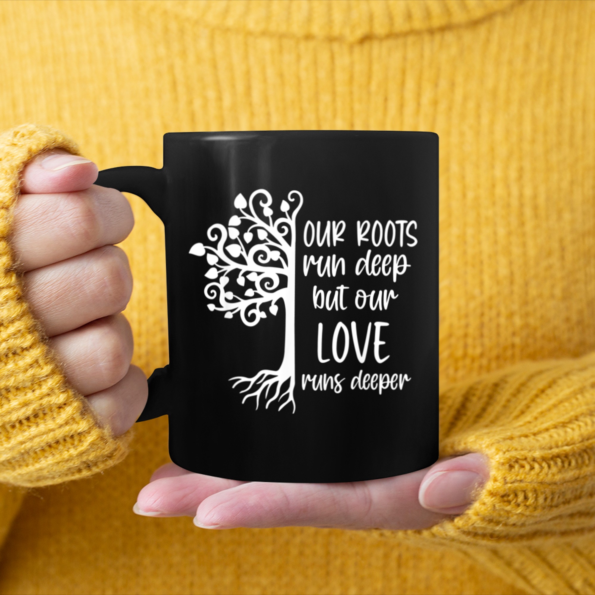 Love and Peace Tree of Life (1) mug black