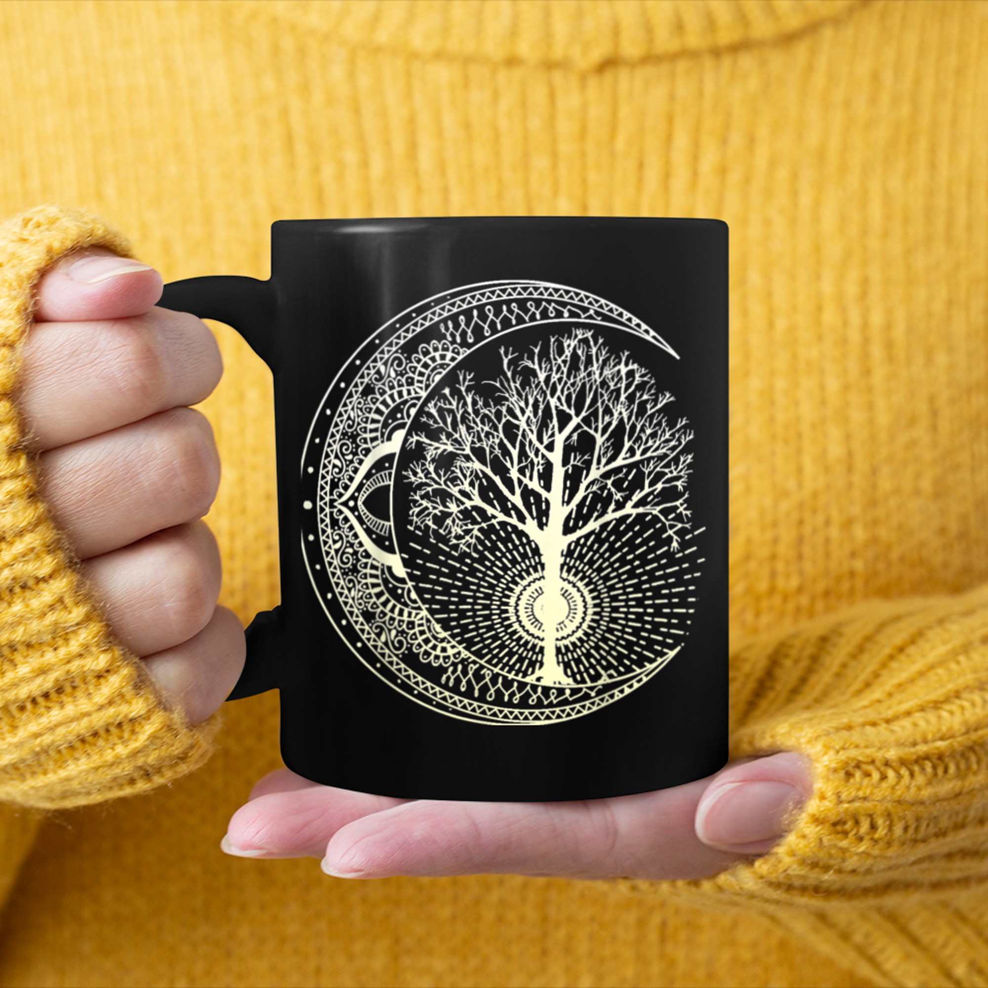 Mandala -Tree of Life Tattoo Style mug black