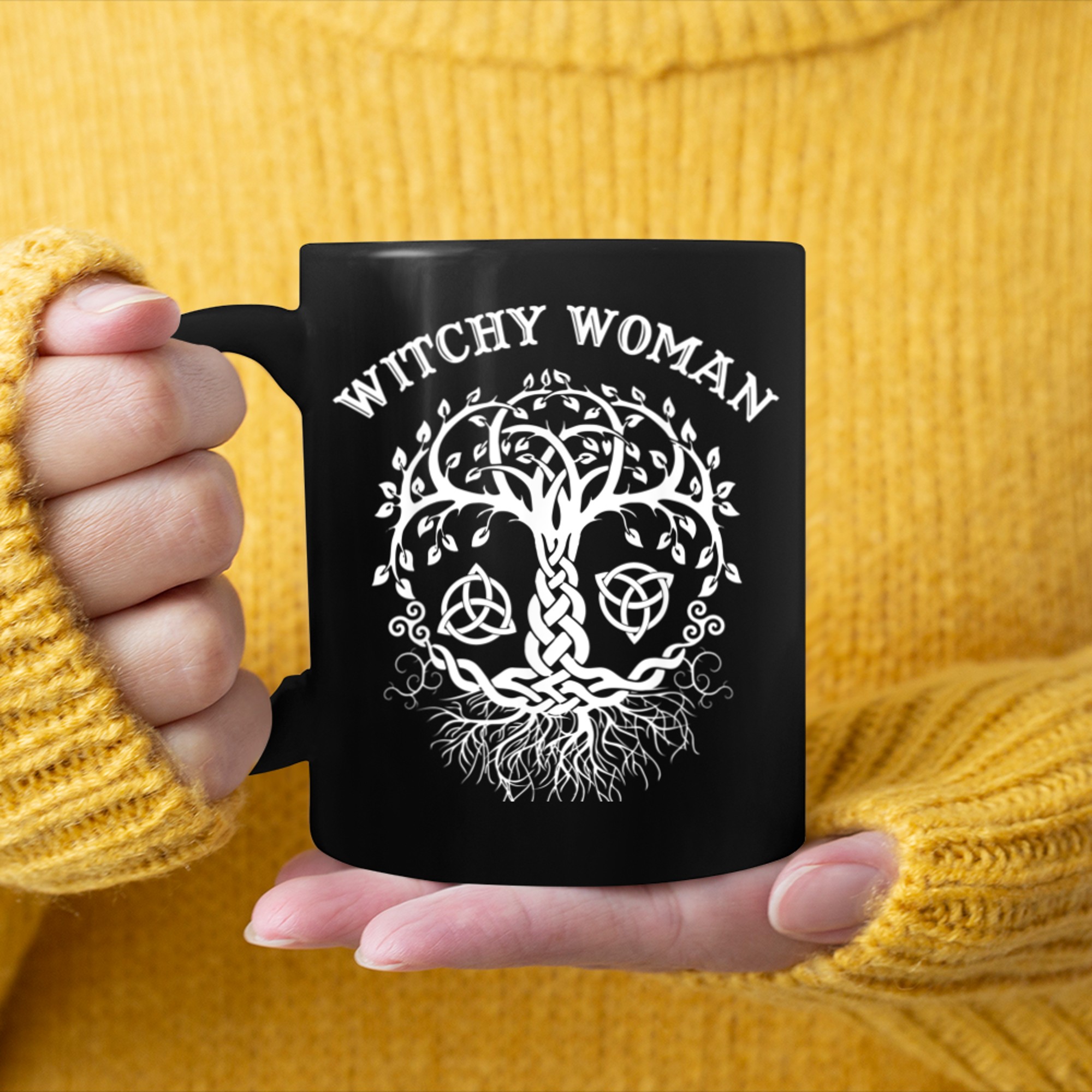 OCCULT WICCA & PAGAN WITCHCRAFT WICCAN TREE OF LIFE (6) mug black