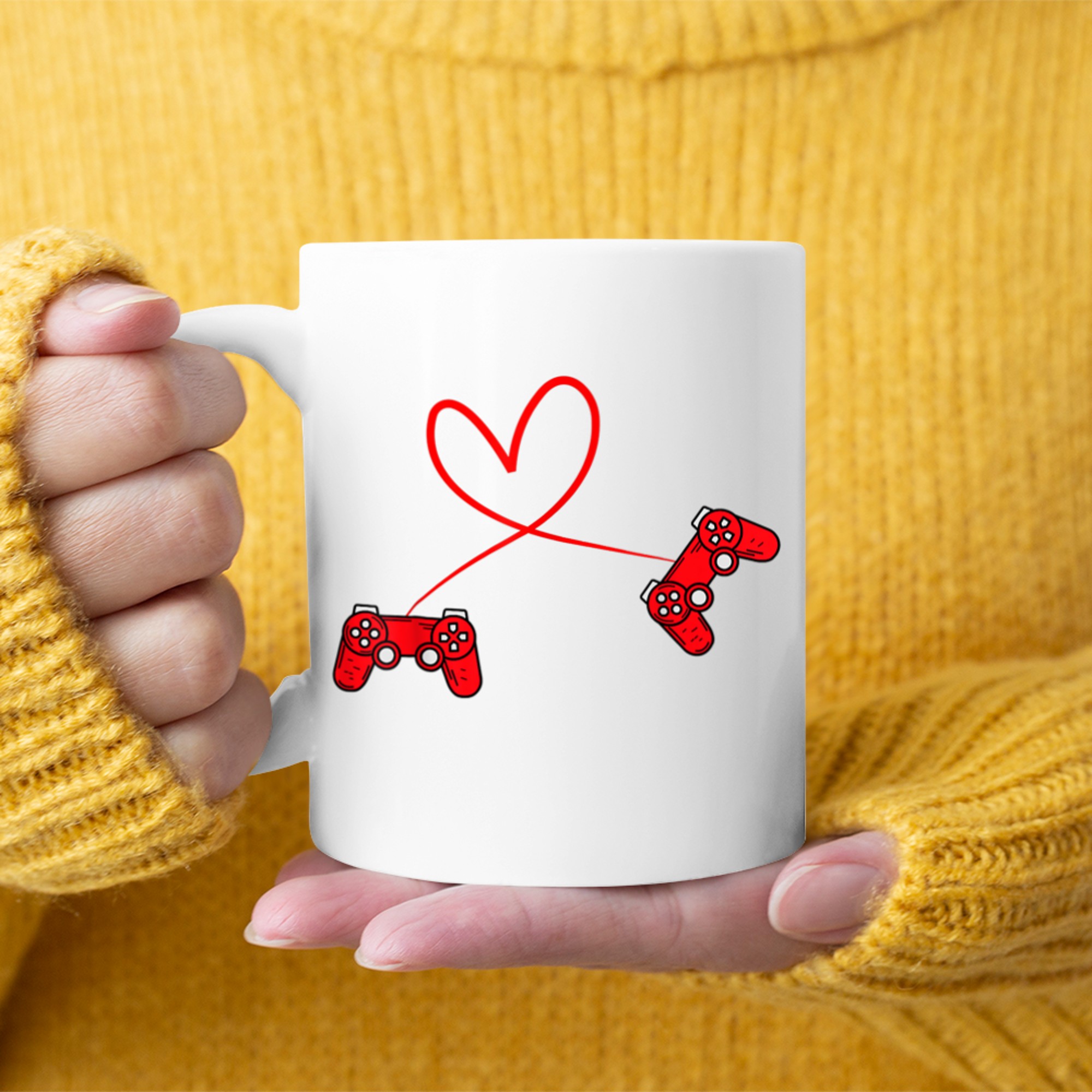 V Is For Video Games Funny Valentines Day Gamer Boy Men (83) mug white