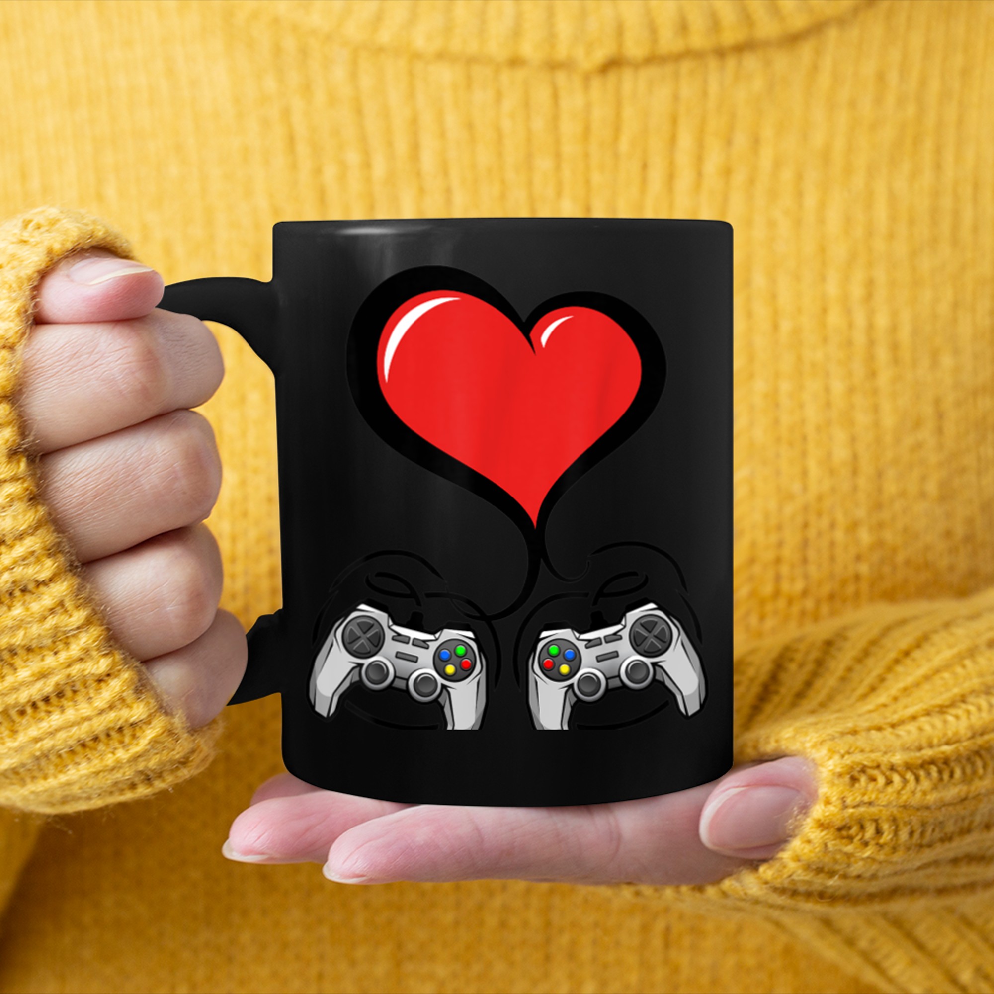 V Is For Video Games Valentines Day Gamer Men Boys Valentine (2) mug black