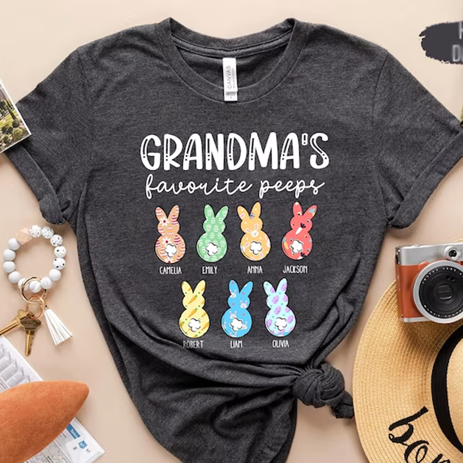 Custom Grandma Easter Shirt , Cute Easter Shirts for Women, Grandmas Little Bunnies, Grandma Gifts, Easter Grandma Shirt