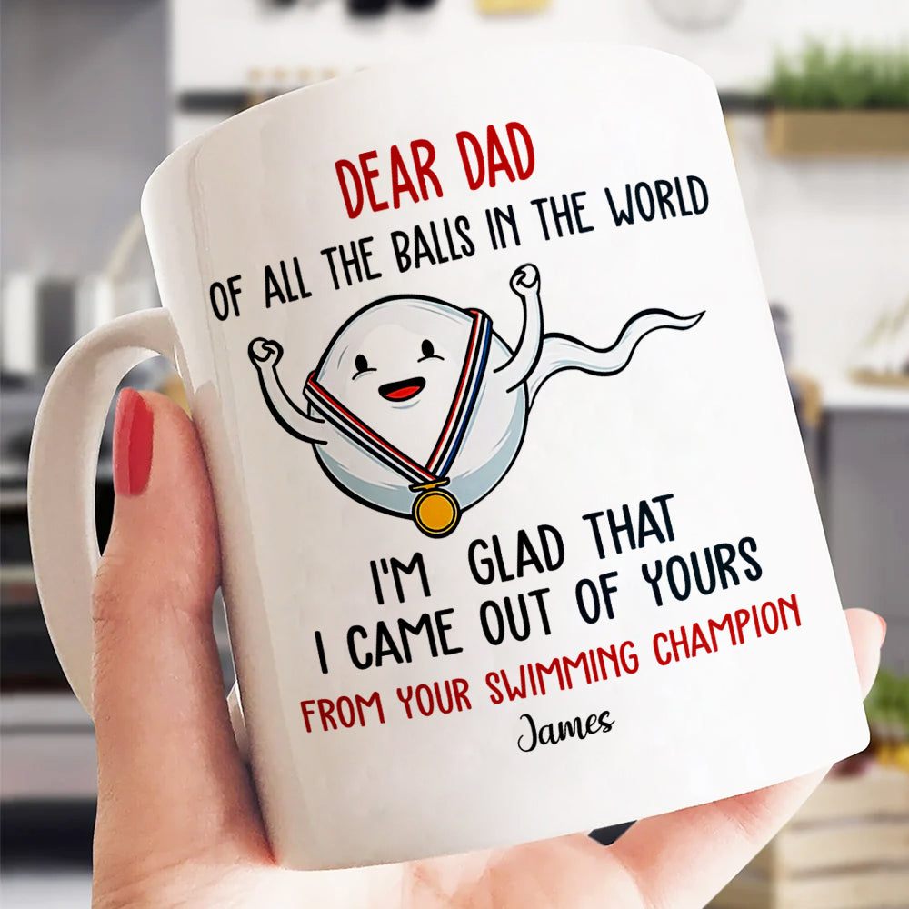 Dear Dad From Your Swimming Champion Mug Personalized Gift for Dad