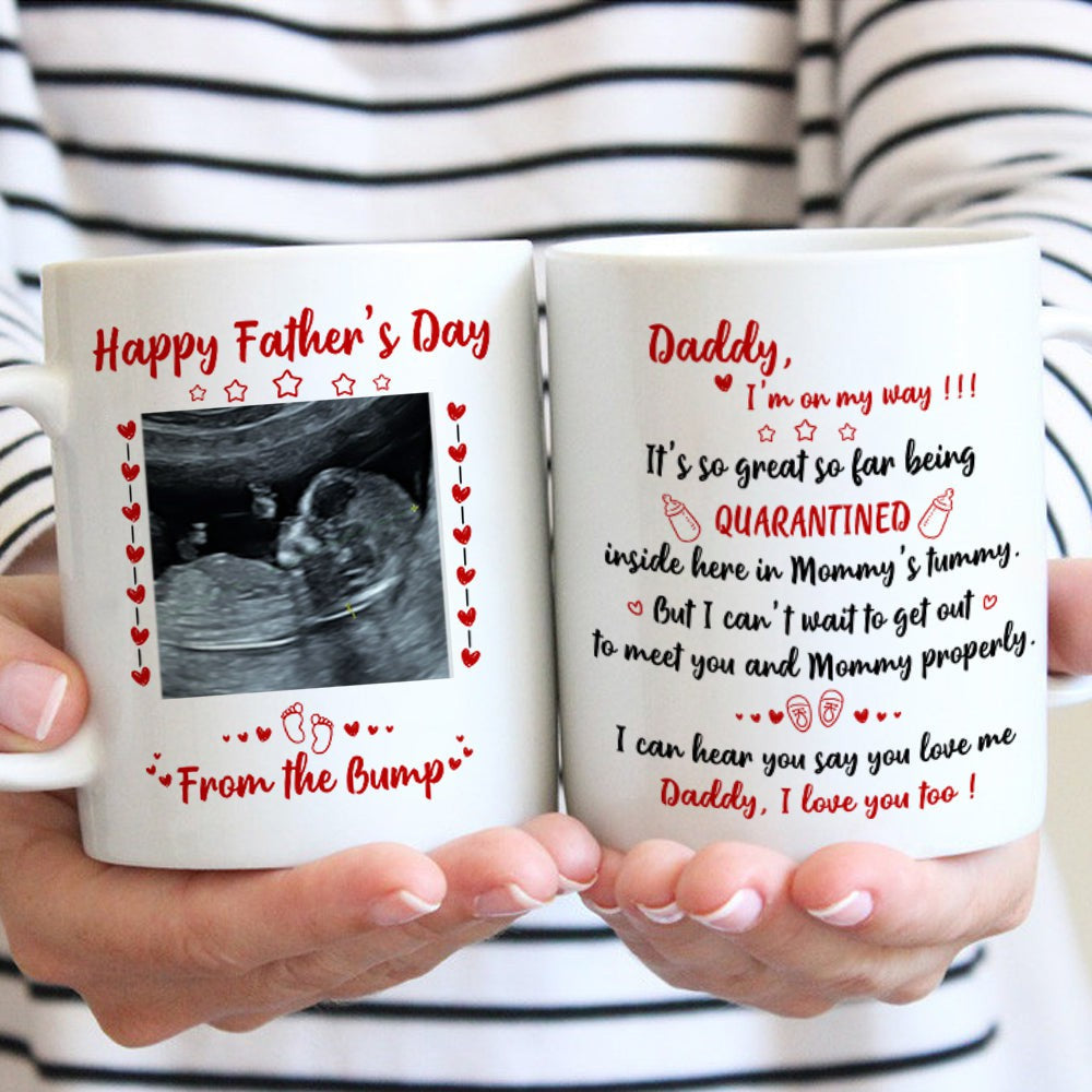 Father's Day Dad To Be From The Bump I'm On My Way Personalized Mug