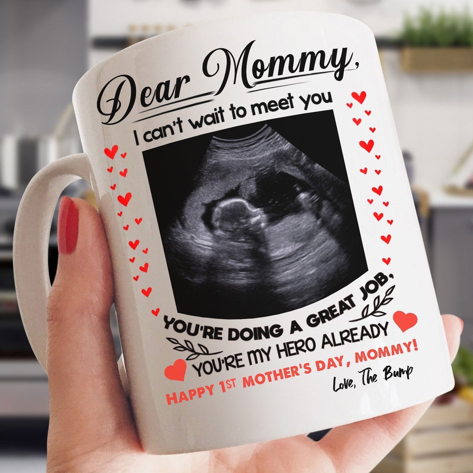 Happy 1st Mother's Day Personalized Mug For Mom To Be From The Bump