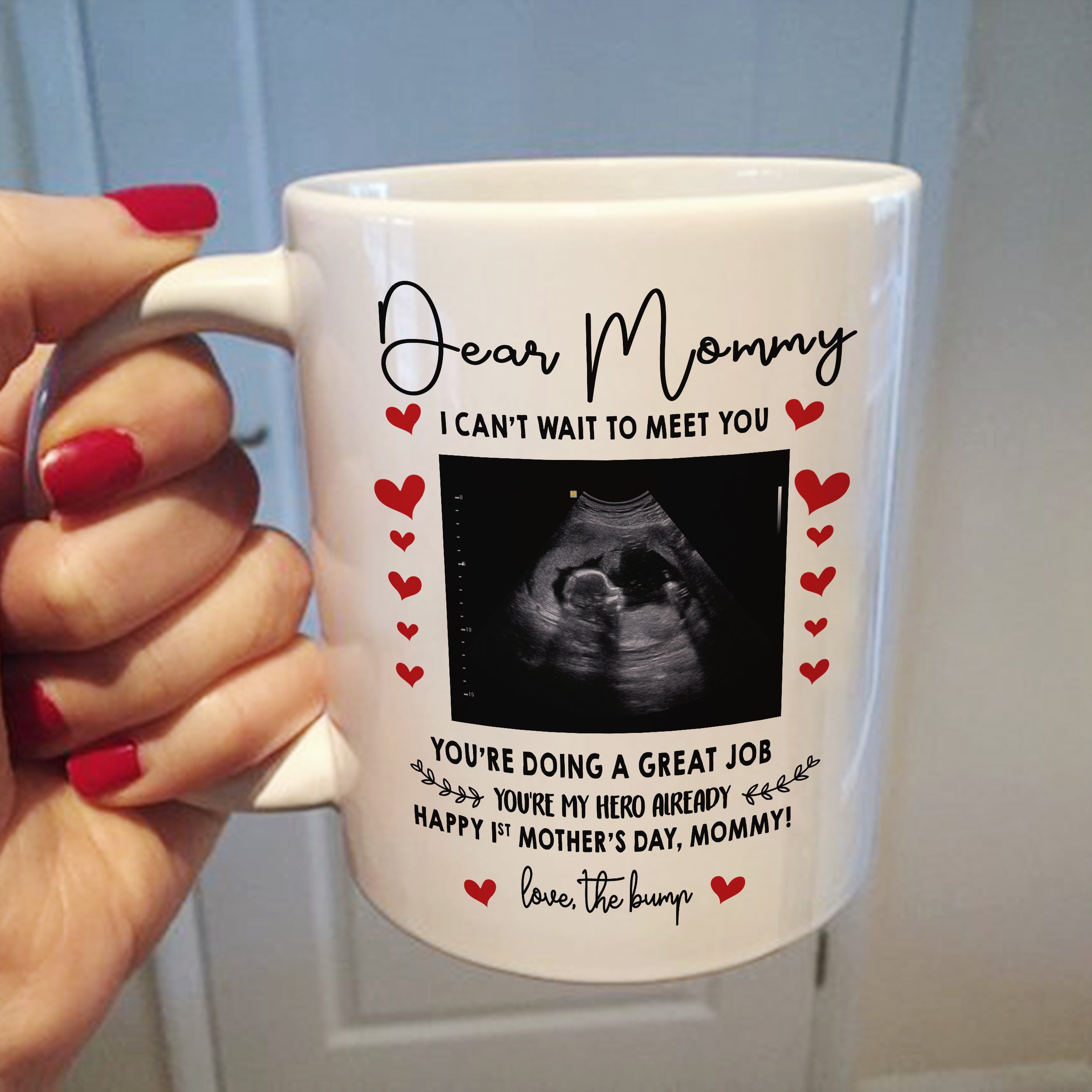 Mother's Day Expecting Mom My Hero From The Bump Personalized Mug