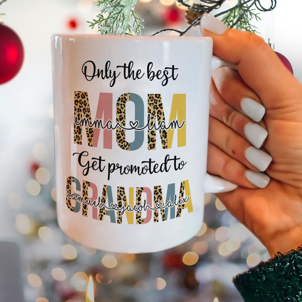 Christmas Gift For Grandma Promoted To Grandma Personalized  Mug