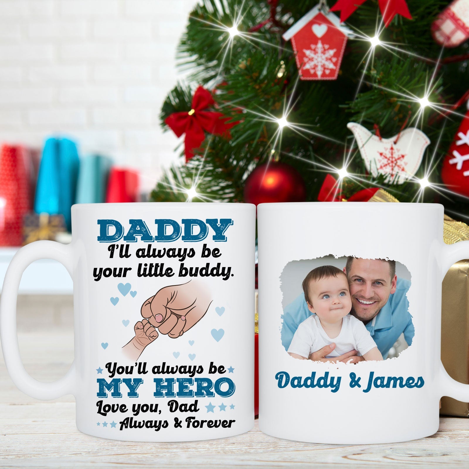 Personalized Gift For Dad To My Dad From Baby Son Little Buddy Mug