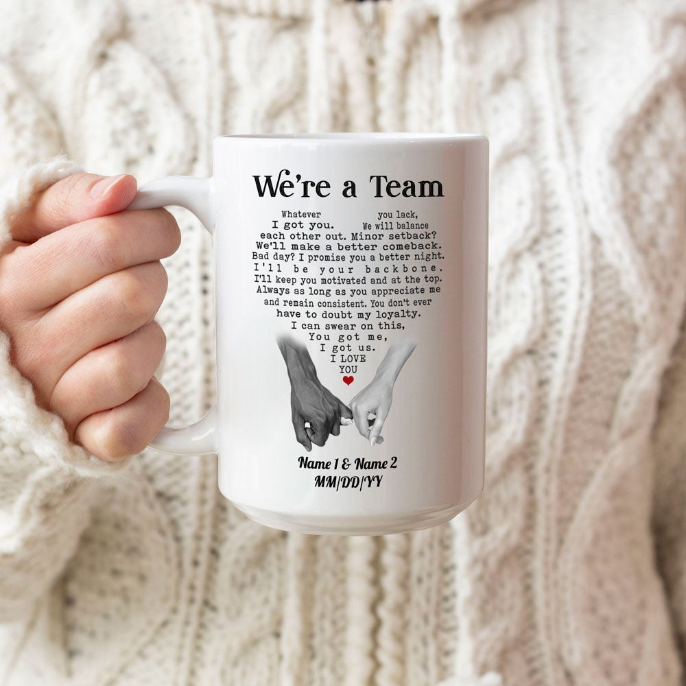 Personalized We Are A Team 2 Pinky Swear Mug Gift For Couple