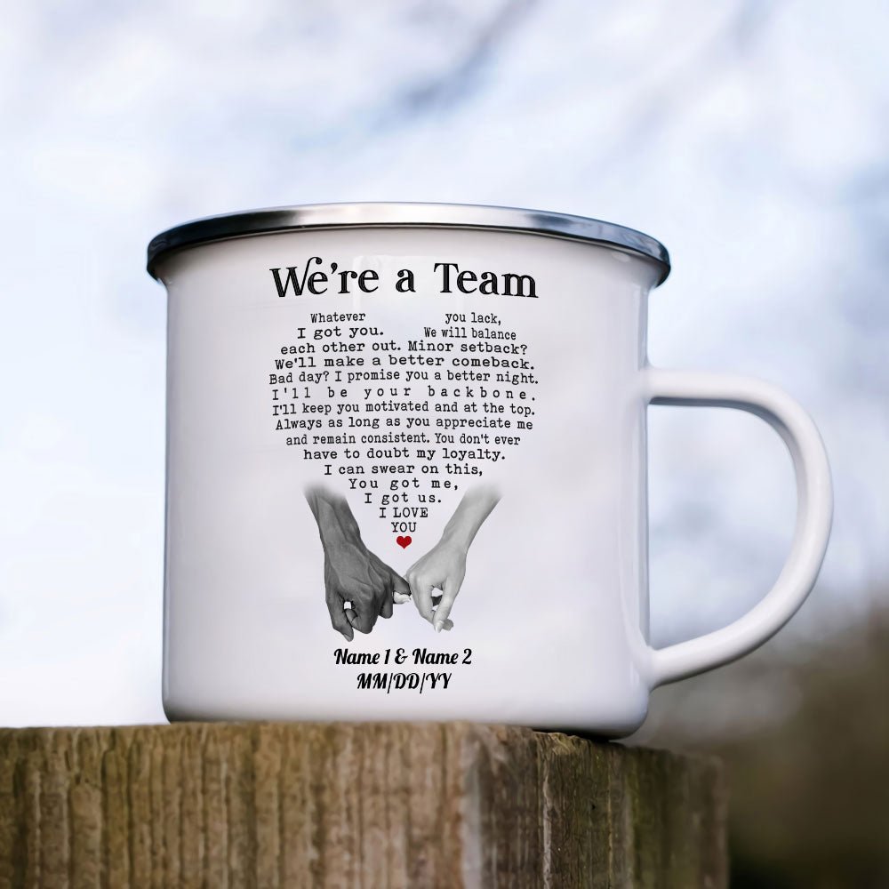 Personalized We Are A Team 2 Pinky Swear Camping Mug Gift For Couple