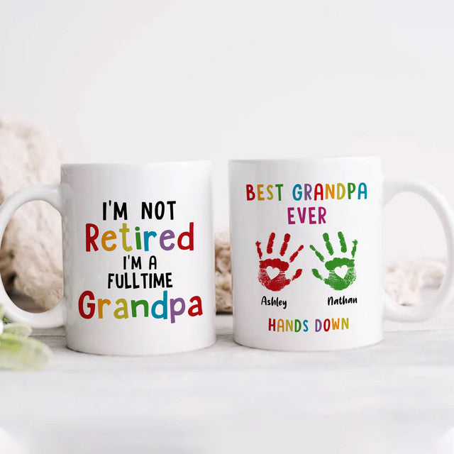 Retirement Retired Grandpa Grandfather Fulltime Funny Personalized Mug