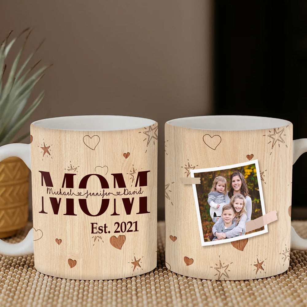 Mom Est With Kids Name Mugs Personalized Gift For Mom