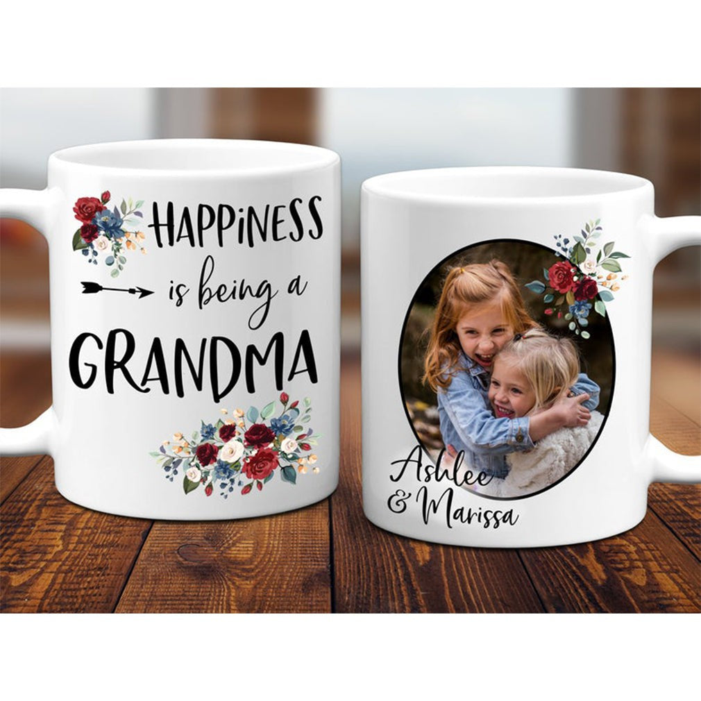 For Grandmother Picture Happiness Is Being Grandma Personalized Mug