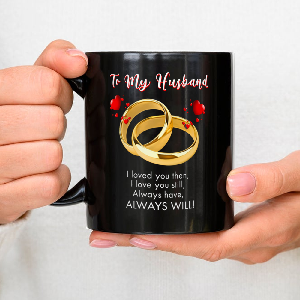 Personalized Gift for Husband Couple Ring White Mug