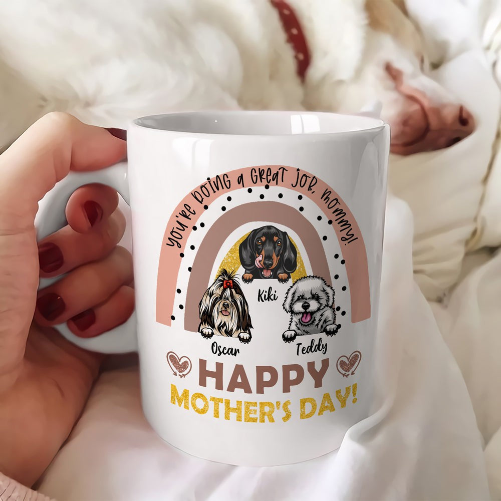 Personalized Dog Breeds Gift For Dog Mom Happy Mother's Day Mug