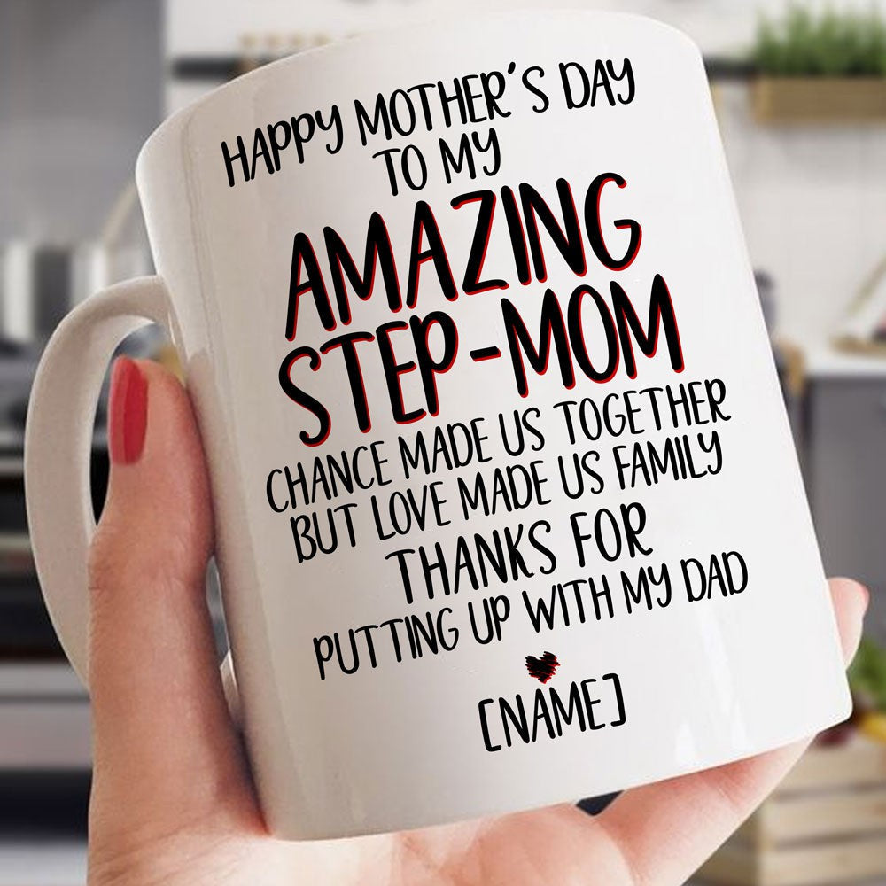 Mother's Day Thanks For Putting Up With My Dad Personalized Mug