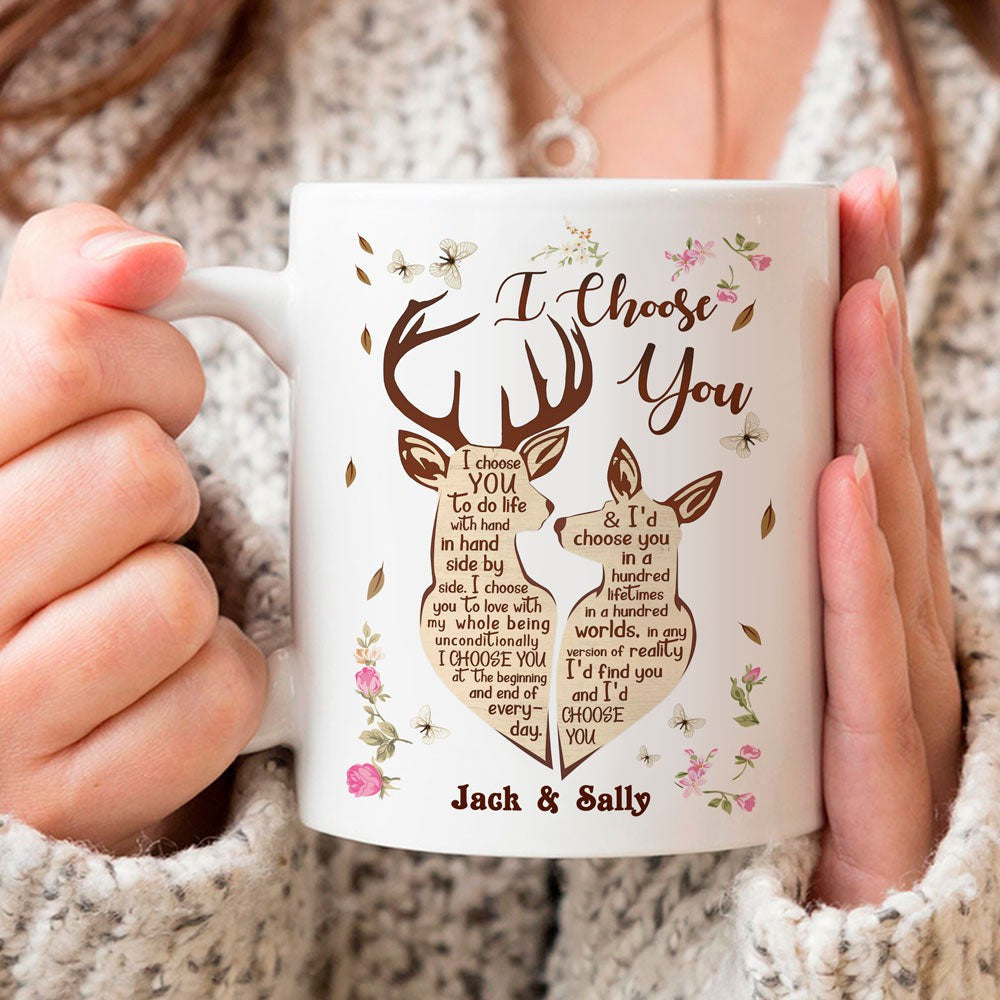 Personalized Deer Couple I Choose You Mug