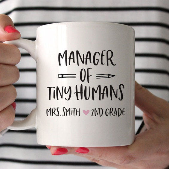 Manager Of Tiny Humans Gifts For Teacher Custom Name Personalized Mug