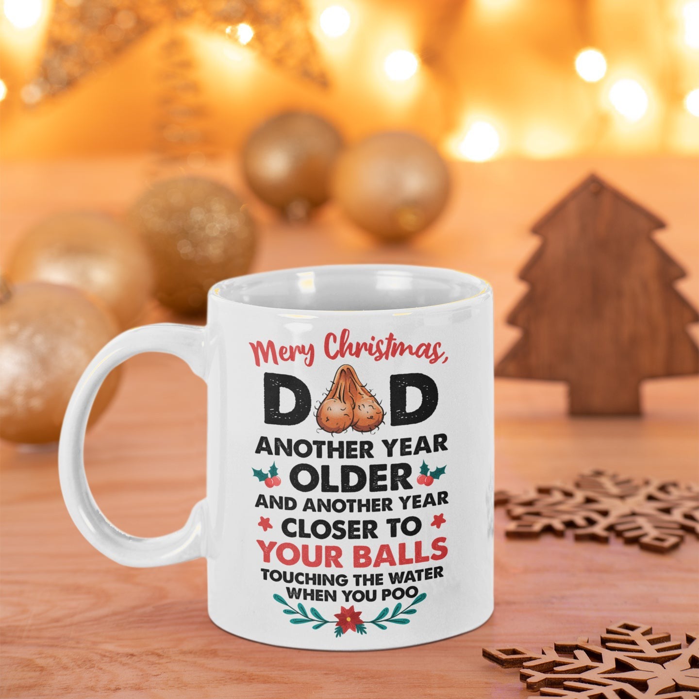 Funny Christmas Gift For Dad Ball Touching The Water Mug