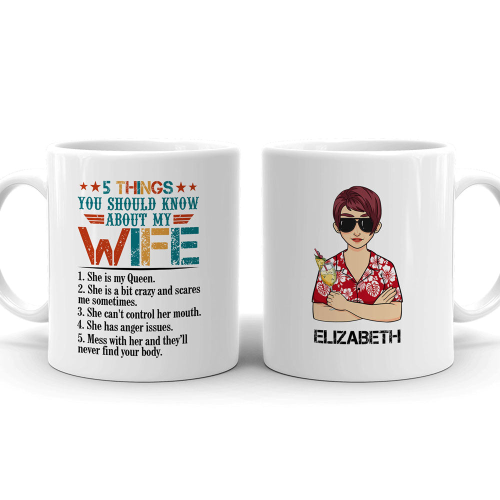 5 Things About My Wife Funny Husband Personalized Mug