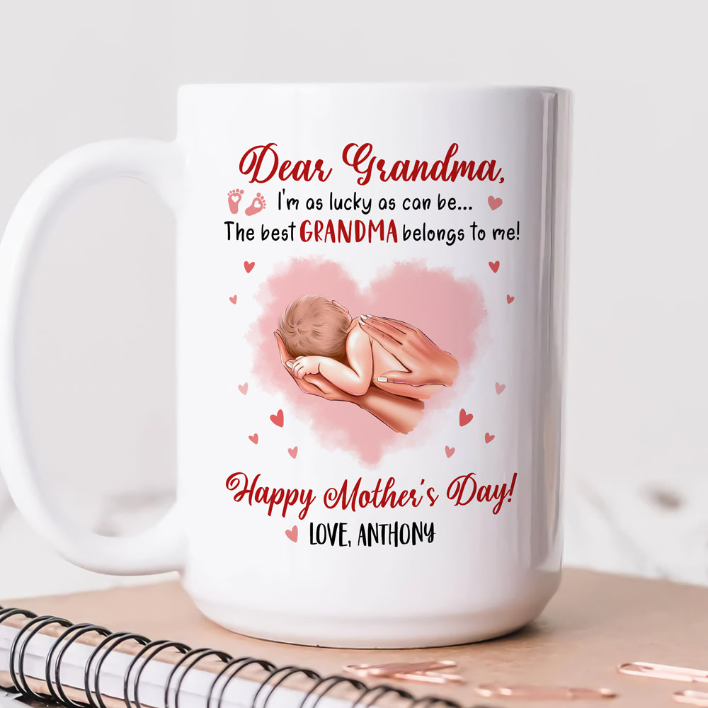 Mothers Day I'm As Lucky As Can Be The Best Grandma Personalized Mug