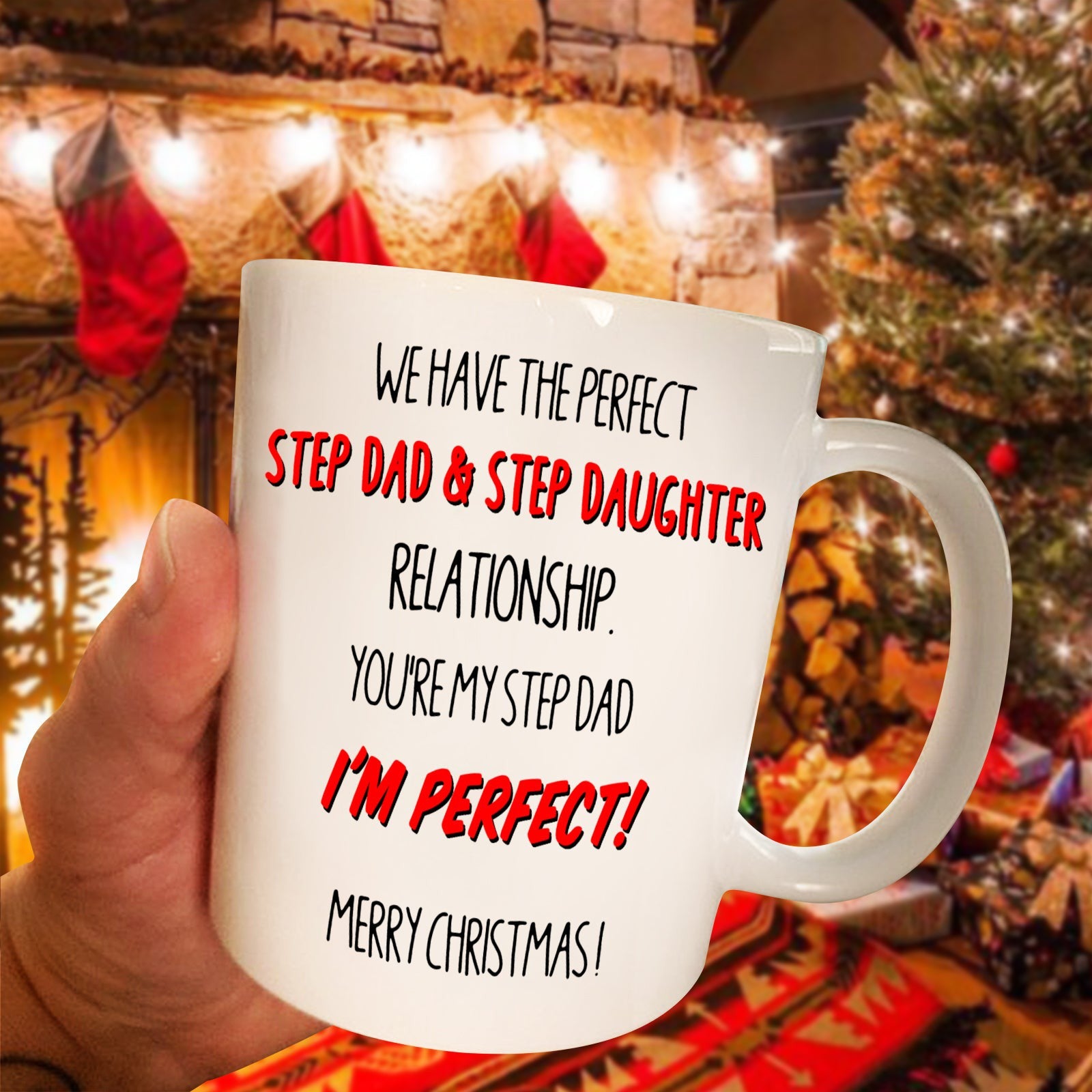 Step Dad & Step Daughter Perfect Relationship Funny Christmas Mug