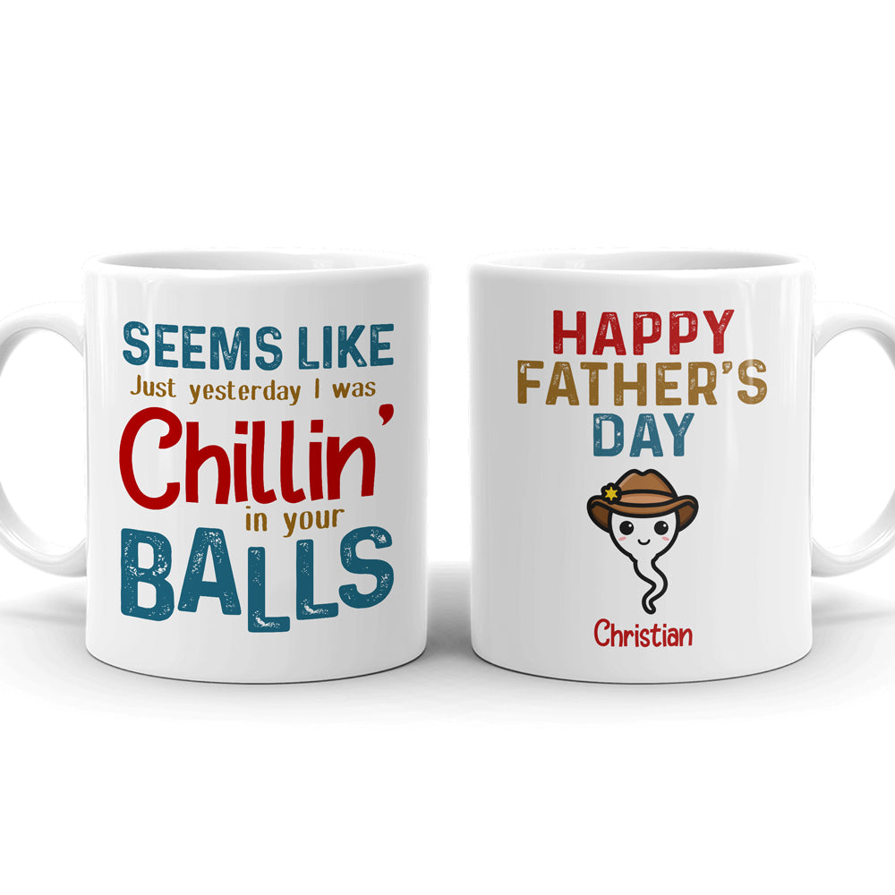 Father's Day Dad Father Daughter Son Balls Funny Personalized Mug