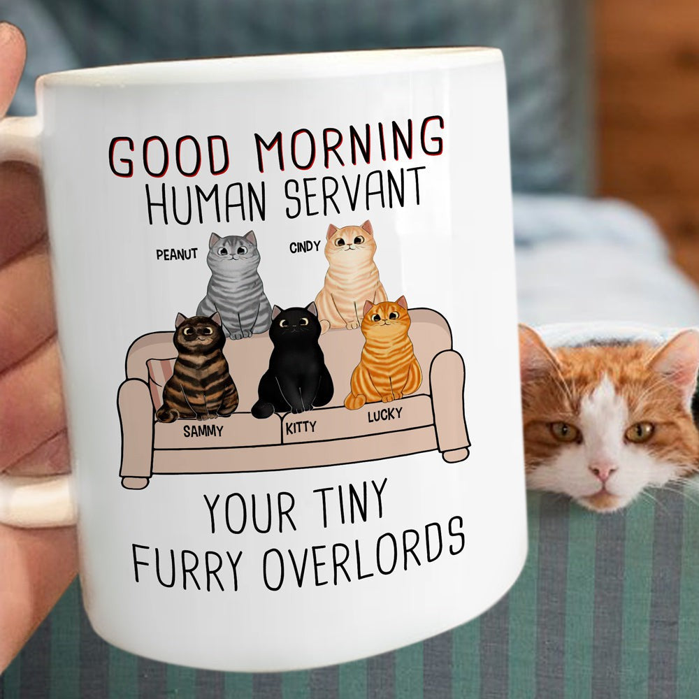 Personalized Gift For Cat Dad From Tiny Furry Overlords Mug