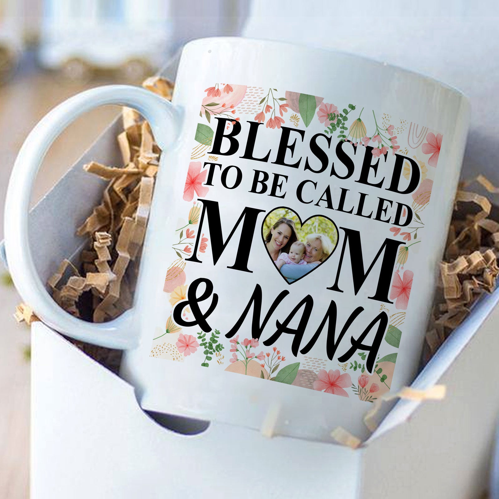 Mom Blessed To Be Called Mom and Nana Personalized Mug