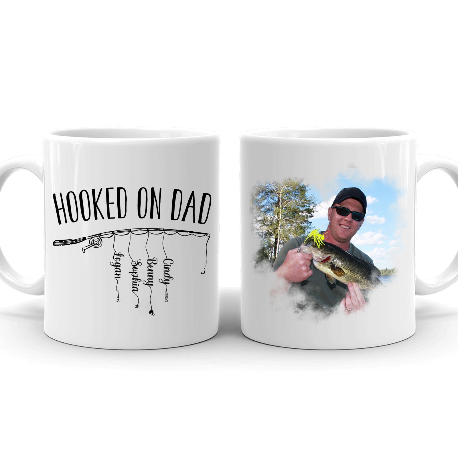 Dad Hooked On Dad Funny Personalized Mug