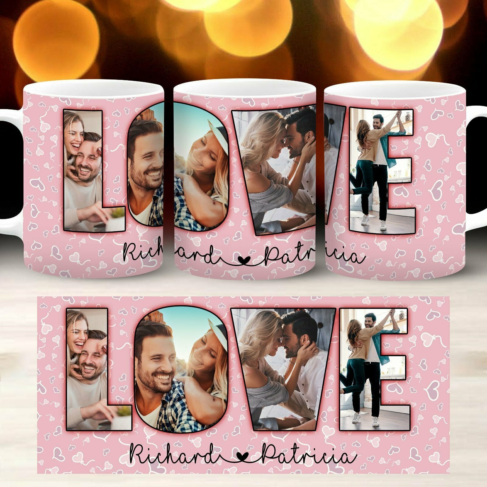 Valentines Husband Him Wife Her Couple Custom Photo Personalized Mug