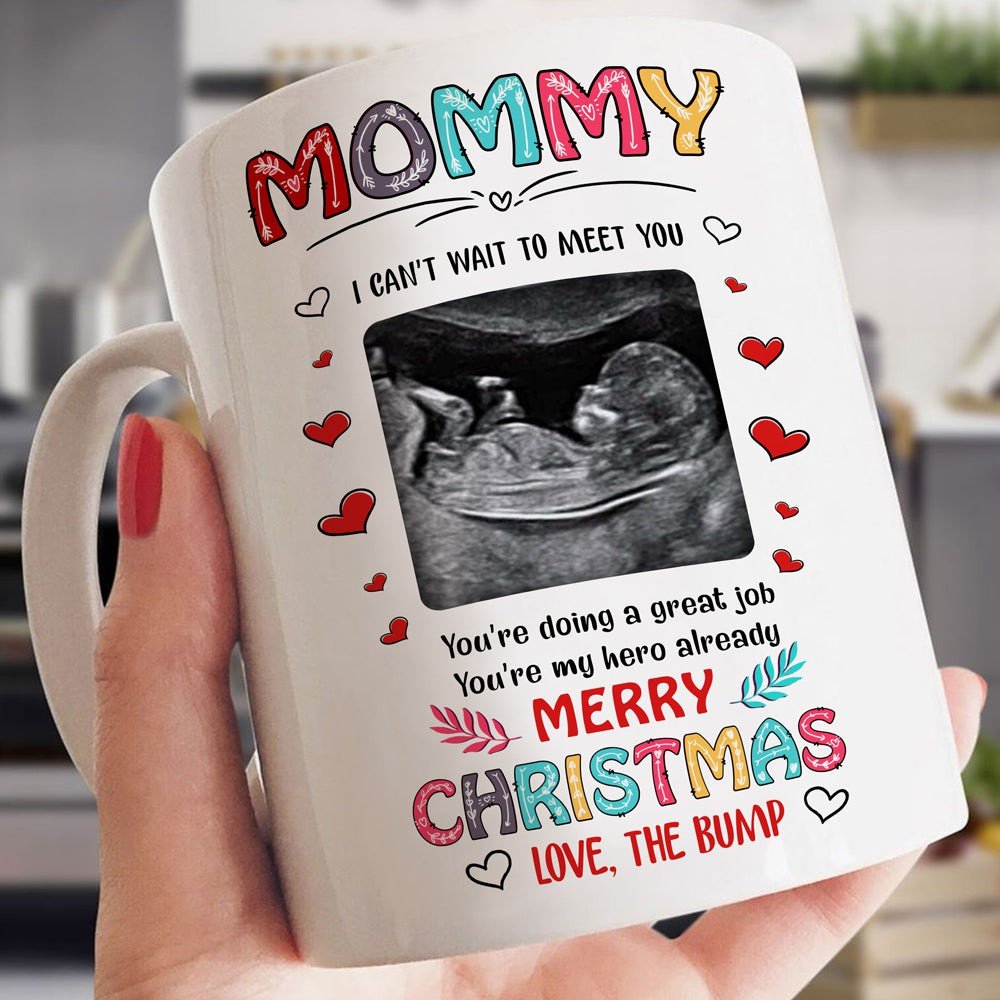 For Expecting Mom Ultrasound Good Job Christmas Bump Personalized Mug