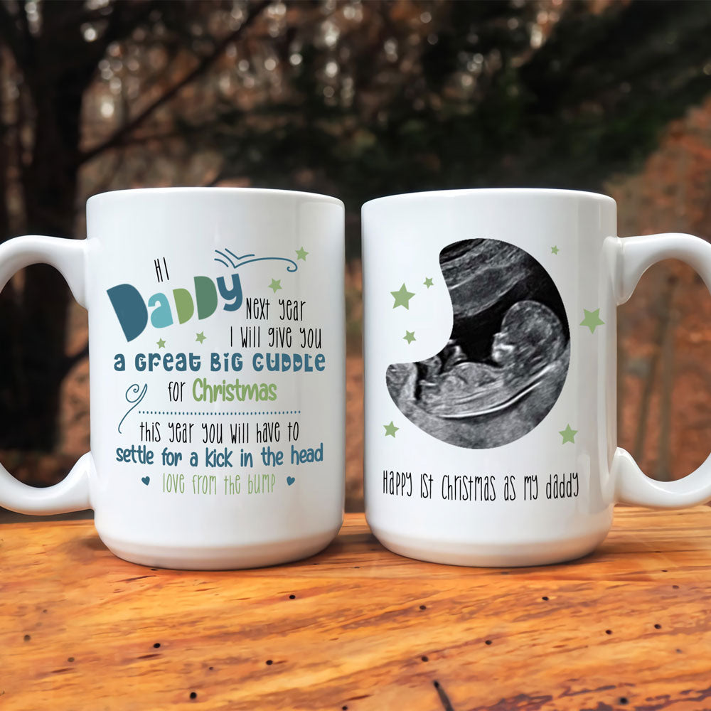 Christmas Expecting Dad Great Big Cuddle From Bump Personalized Mug