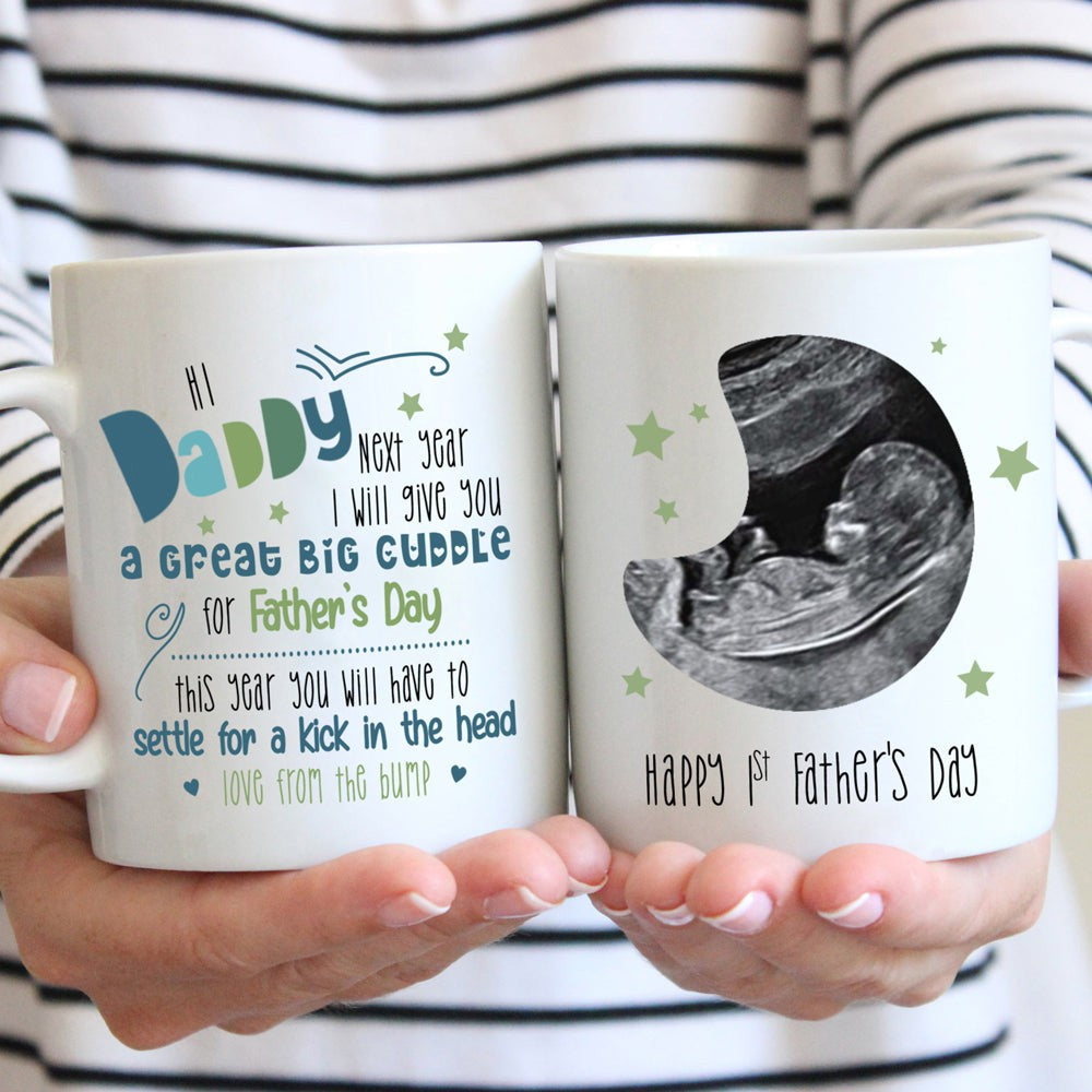 Father's Day Expecting Dad Great Big Cuddle From Bump Personalized Mug