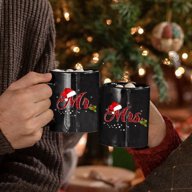 Couple gifts Red plaid mr mrs matching mugs gifts