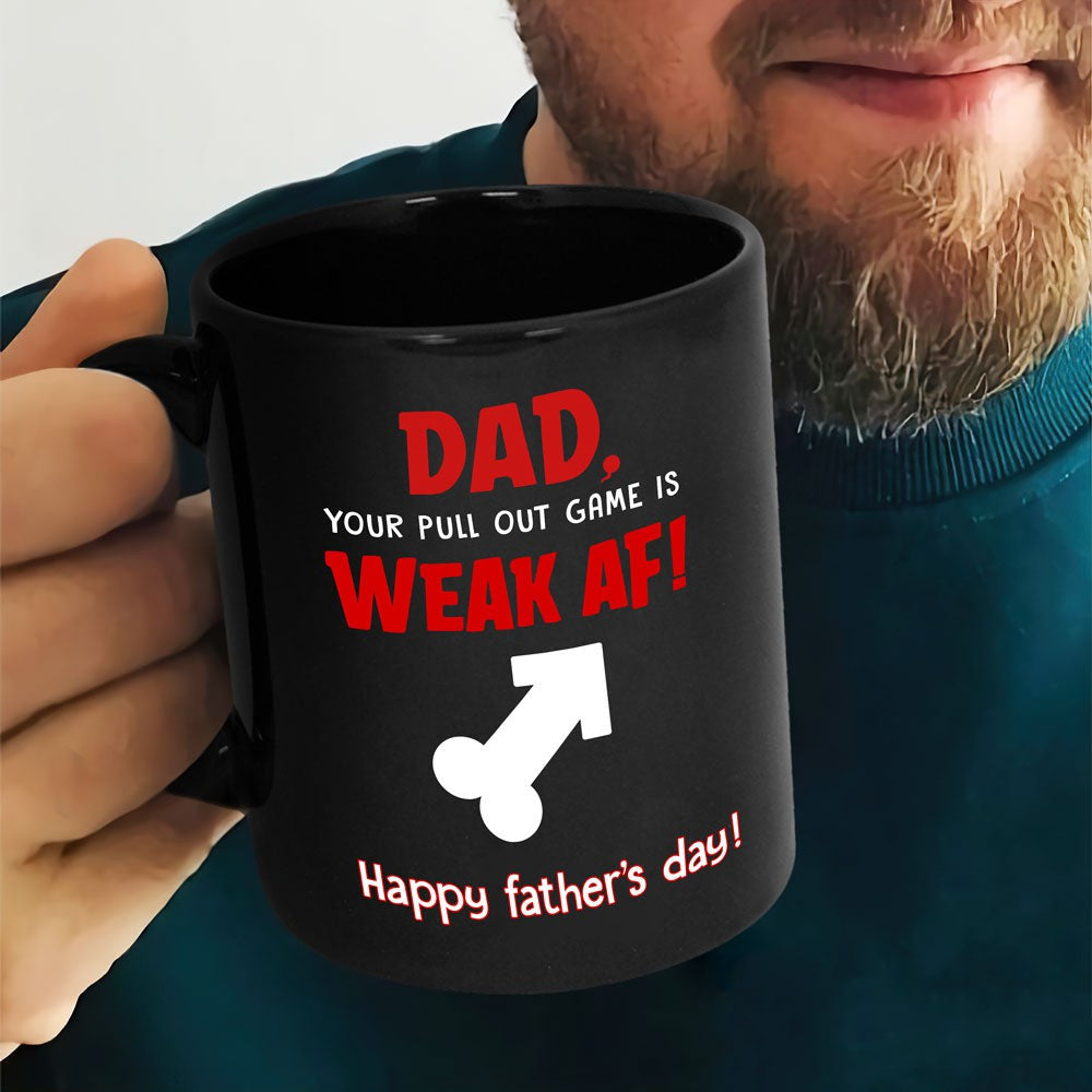 Funny Gift For Dad Pull Out Joke Black Mug