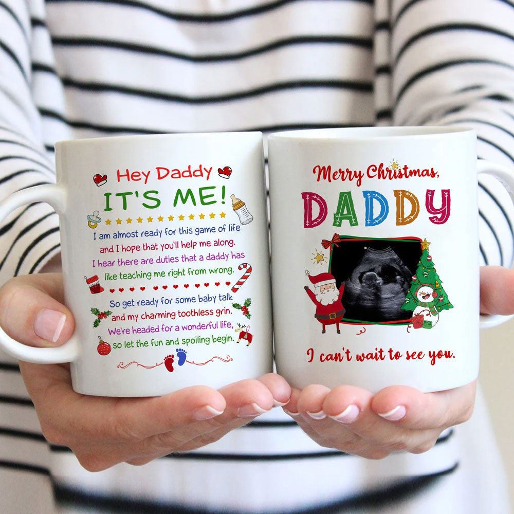 Personalized Hey Daddy It's Me Mug Christmas Gift For Dad To Be Mug