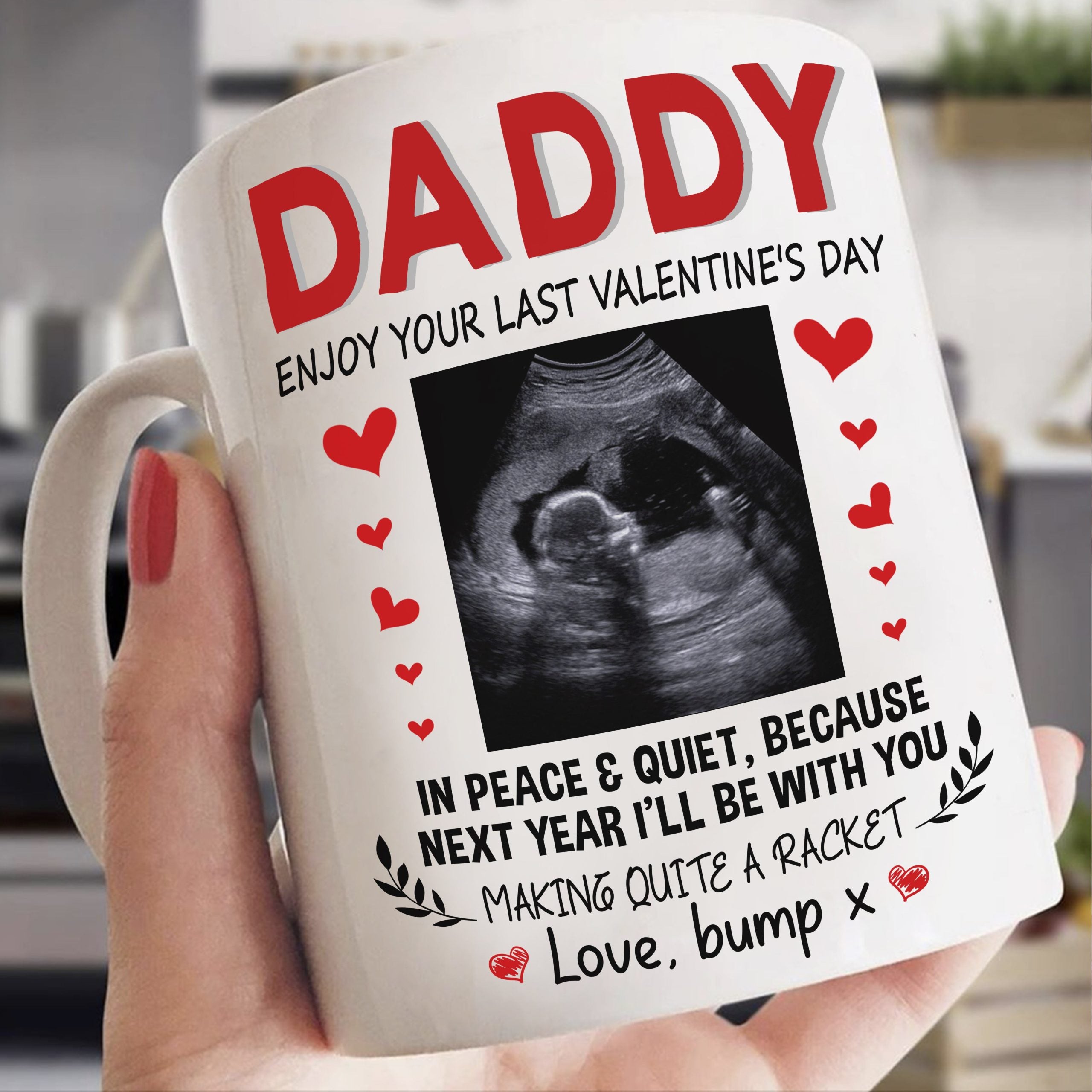 Personalized Daddy Valentine Quite A Racket Mug Gift For Dad