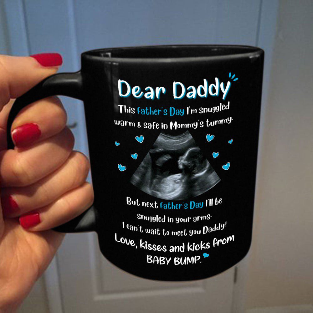 For Dad Kicks And Kisses From Baby Bump Personalized Father's Day Mug