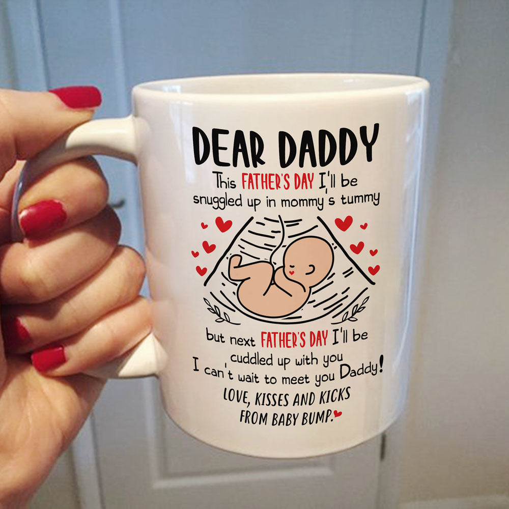 Can't Wait To Meet Daddy Mug Father's Day Gift For Dad