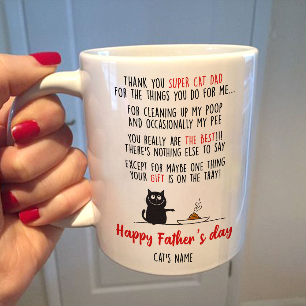 Personalized Your Gift In The Tray Cat Dad Gift Mug