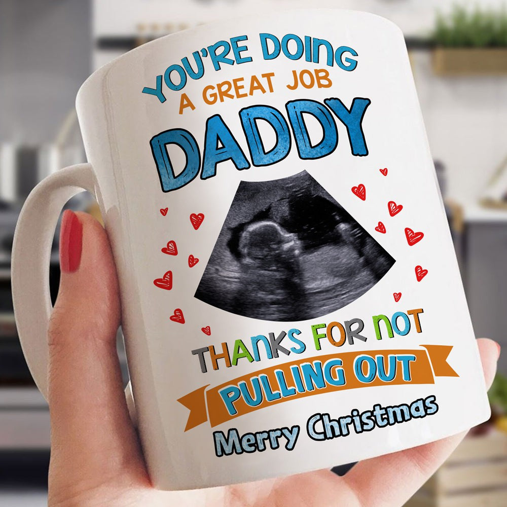 Personalized Gift For Expecting Dad Good Job Daddy Christmas Bump Mug