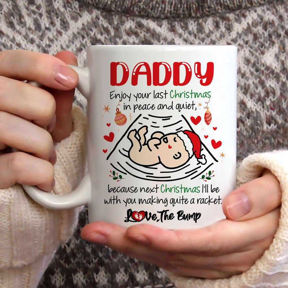 Gift For Dad To Be Christmas Love The Bump Mug