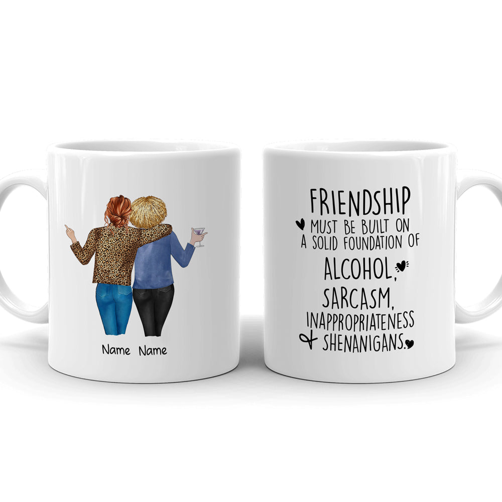 Best Friends Besties Alcohol Sarcasm Funny Friendship Personalized Mug