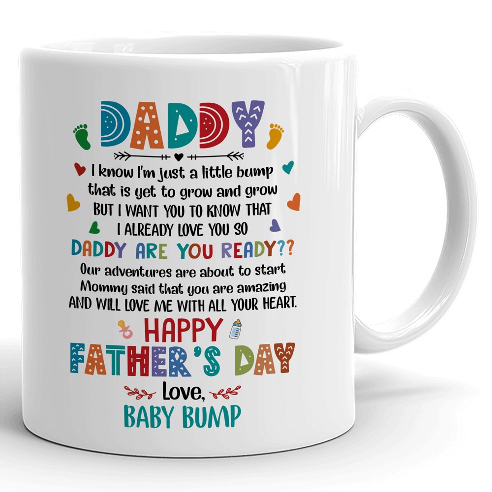 Daddy I Know I'm Just A Little Bump Patterns Happy Father's Day Mug